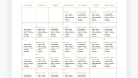 Calendrier d’entretien ménager gratuit de juin 2022